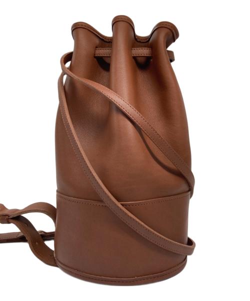 COACH（コーチ）COACH (コーチ) 巾着レザーショルダーバッグ ブラウンの古着・服飾アイテム