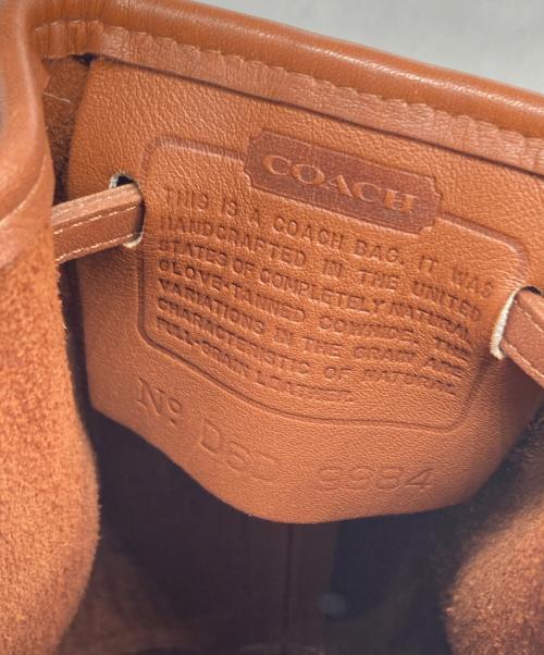 COACH（コーチ）COACH (コーチ) 巾着レザーショルダーバッグ ブラウンの古着・服飾アイテム