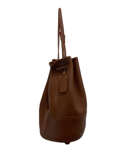 COACH（コーチ）COACH (コーチ) 巾着レザーショルダーバッグ ブラウンの古着・服飾アイテム