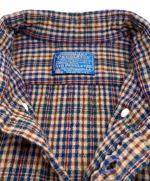 PENDLETON（ペンドルトン）PENDLETON (ペンドルトン) ウールチェックシャツ ベージュ×ブルー×グリーン サイズ:Lの古着・服飾アイテム