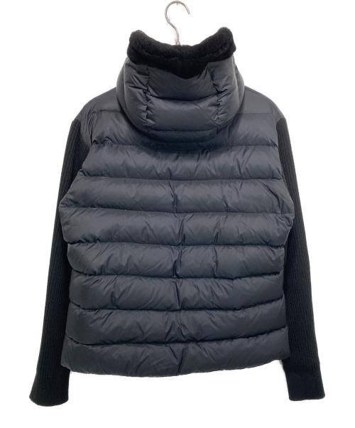 EMMETI（エンメティ）EMMETI (エンメティ) GART ムートン切替フーデットダウンジャケット ブラック サイズ:54の古着・服飾アイテム