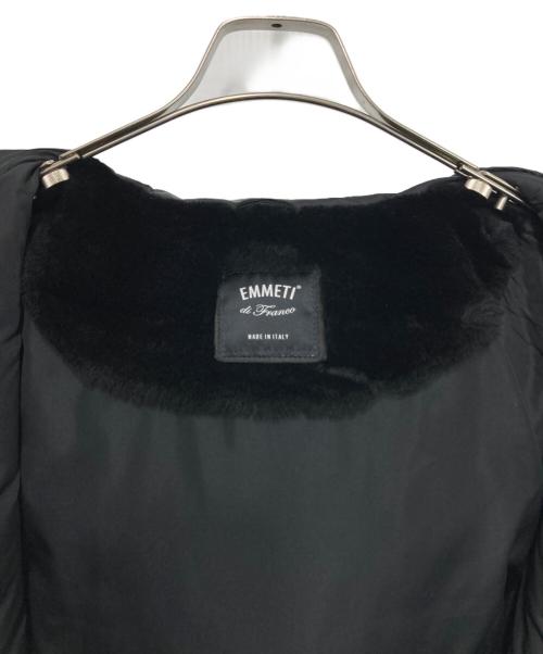 EMMETI（エンメティ）EMMETI (エンメティ) GART ムートン切替フーデットダウンジャケット ブラック サイズ:54の古着・服飾アイテム