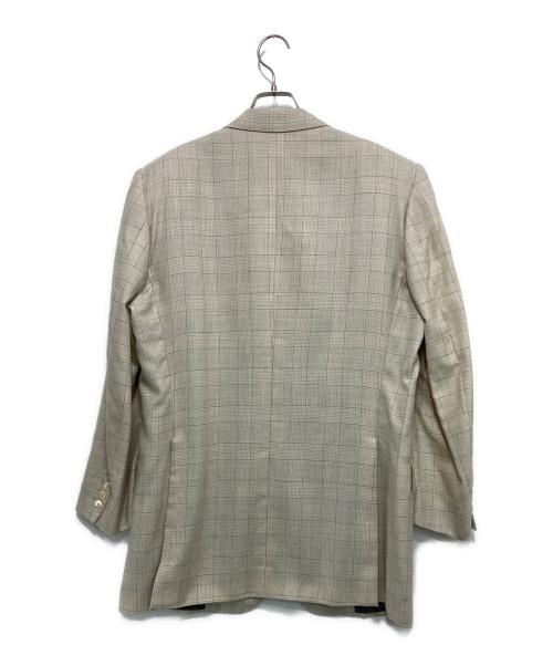 BRIONI（ブリオーニ）BRIONI (ブリオーニ) TRAIANO カシミヤシルク 3B チェックテーラードジャケット アイボリー×グレー サイズ:41の古着・服飾アイテム