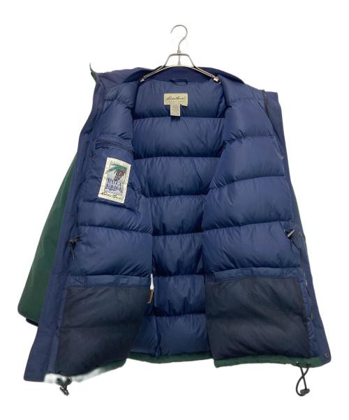 Eddie Bauer（エディーバウアー）Eddie Bauer (エディーバウアー) 90's ダウンジャケット グリーン×ネイビー サイズ:Mの古着・服飾アイテム