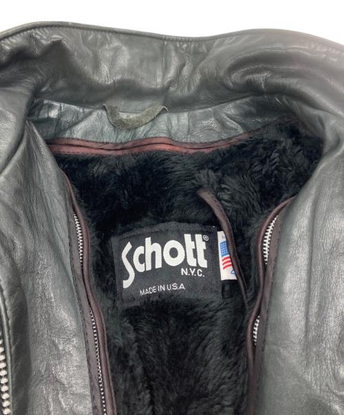 Schott（ショット）Schott (ショット) シングルライダース レザージャケット ブラック サイズ:42の古着・服飾アイテム