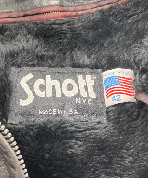 Schott（ショット）Schott (ショット) シングルライダース レザージャケット ブラック サイズ:42の古着・服飾アイテム