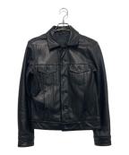 MEN's MELROSEメンズメルローズ）の古着「シープレザートラッカージャケット」｜ブラック