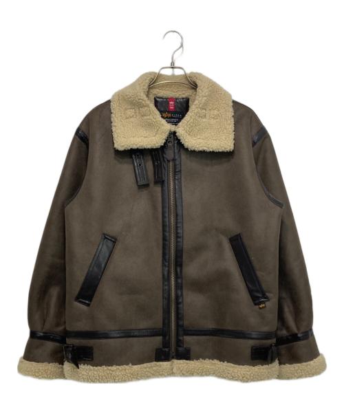 ALPHA（アルファ）ALPHA (アルファ) B-3 フェイクムートンジャケット ブラウン サイズ:Lの古着・服飾アイテム