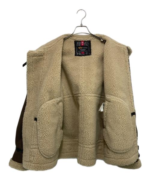 ALPHA（アルファ）ALPHA (アルファ) B-3 フェイクムートンジャケット ブラウン サイズ:Lの古着・服飾アイテム