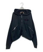 N°21 numero ventunoヌメロヴェントゥーノ）の古着「クロップドジップアップパーカー」｜ブラック
