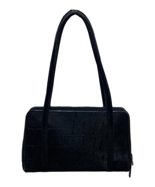 GUCCI（グッチ）GUCCI (グッチ) トム・フォード期 ハラコ 型押し ワンショルダーバッグ ブラックの古着・服飾アイテム