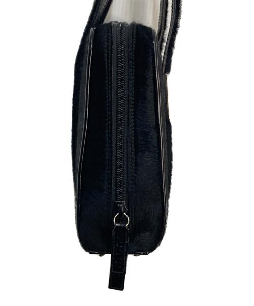 GUCCI（グッチ）GUCCI (グッチ) トム・フォード期 ハラコ 型押し ワンショルダーバッグ ブラックの古着・服飾アイテム
