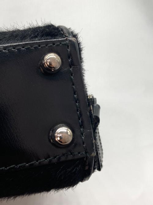 GUCCI（グッチ）GUCCI (グッチ) トム・フォード期 ハラコ 型押し ワンショルダーバッグ ブラックの古着・服飾アイテム