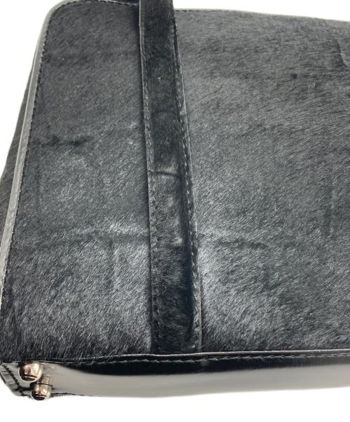 GUCCI（グッチ）GUCCI (グッチ) トム・フォード期 ハラコ 型押し ワンショルダーバッグ ブラックの古着・服飾アイテム