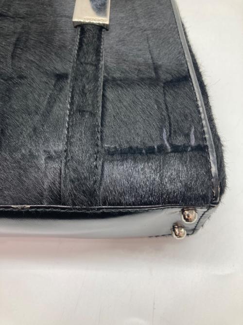 GUCCI（グッチ）GUCCI (グッチ) トム・フォード期 ハラコ 型押し ワンショルダーバッグ ブラックの古着・服飾アイテム