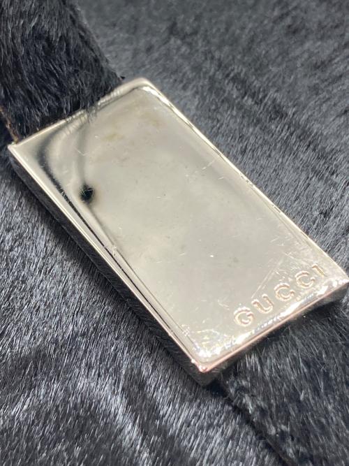 GUCCI（グッチ）GUCCI (グッチ) トム・フォード期 ハラコ 型押し ワンショルダーバッグ ブラックの古着・服飾アイテム