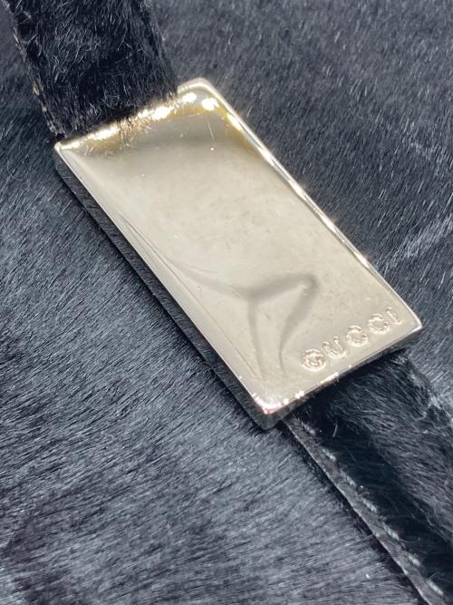 GUCCI（グッチ）GUCCI (グッチ) トム・フォード期 ハラコ 型押し ワンショルダーバッグ ブラックの古着・服飾アイテム