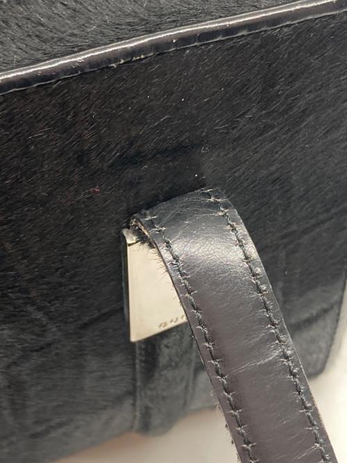 GUCCI（グッチ）GUCCI (グッチ) トム・フォード期 ハラコ 型押し ワンショルダーバッグ ブラックの古着・服飾アイテム