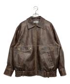 Lily Brownリリーブラウン）の古着「ヴィンテージフェイクレザーブルゾン」｜ブラウン