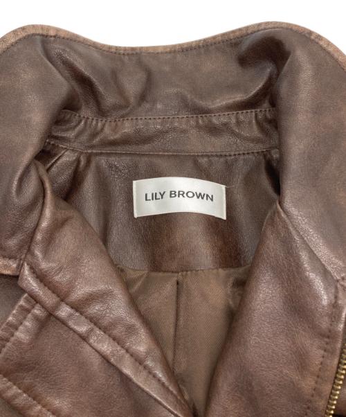 Lily Brown（リリーブラウン）Lily Brown (リリーブラウン) ヴィンテージフェイクレザーブルゾン ブラウン サイズ:FREEの古着・服飾アイテム