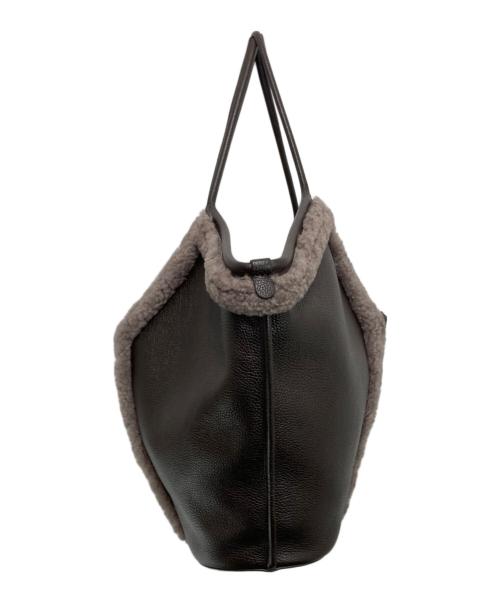HEREU（ヘリュー）HEREU (ヘリュー) CALELLA CURLY SHEARLING TRIM シアリングトリム ハンドバッグ ブラウンの古着・服飾アイテム