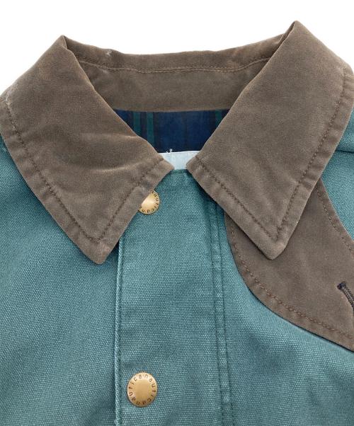 NAUTICA（ノーティカ）NAUTICA (ノーティカ) ダックロングコート グリーン×ブラウン サイズ:Mの古着・服飾アイテム