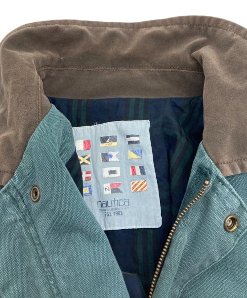 NAUTICA（ノーティカ）NAUTICA (ノーティカ) ダックロングコート グリーン×ブラウン サイズ:Mの古着・服飾アイテム