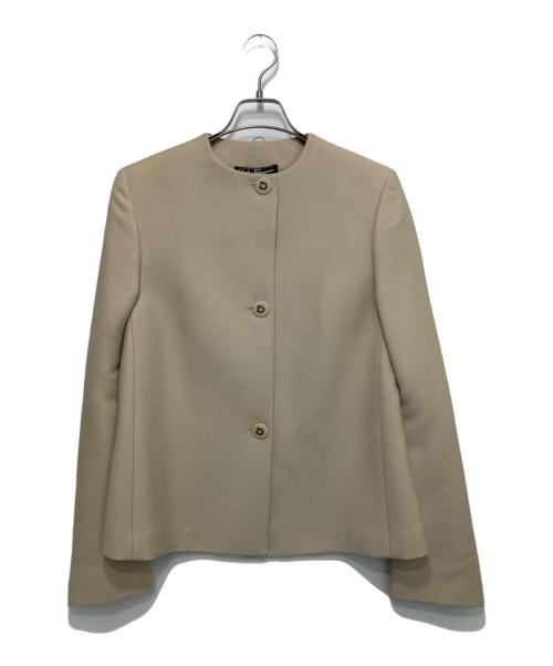 Salvatore Ferragamo（サルヴァトーレ フェラガモ）Salvatore Ferragamo (サルヴァトーレ フェラガモ) ノーカラージャケット ベージュ サイズ:(I)38 未使用品の古着・服飾アイテム