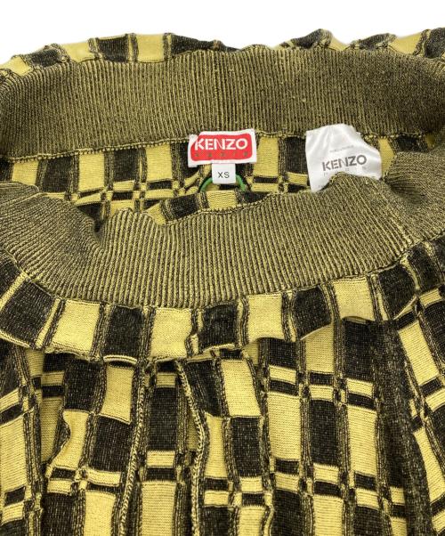 KENZO（ケンゾー）KENZO (ケンゾー) ニット＋スカート セットアップ イエロー×ブラック サイズ:XSの古着・服飾アイテム
