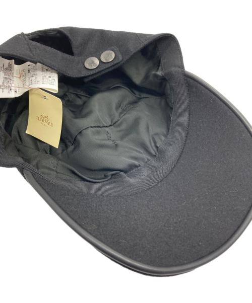 HERMES（エルメス）HERMES (エルメス) Hロゴ ウールネバダキャップ ブラック サイズ:59の古着・服飾アイテム