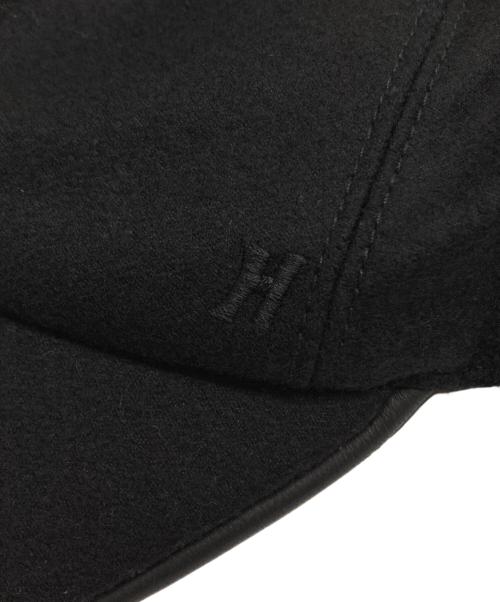 HERMES（エルメス）HERMES (エルメス) Hロゴ ウールネバダキャップ ブラック サイズ:59の古着・服飾アイテム