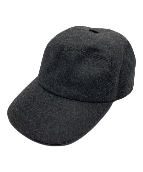 HERMES（エルメス）HERMES (エルメス) Hロゴ ウールネバダキャップ ダークグレー サイズ:59の古着・服飾アイテム