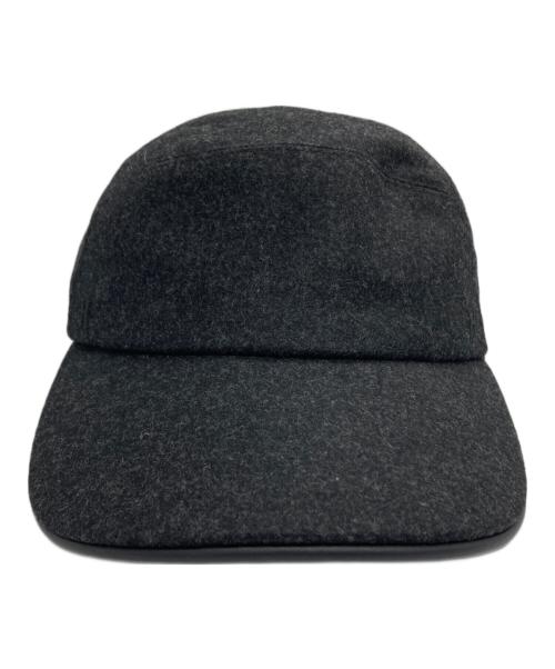 HERMES（エルメス）HERMES (エルメス) Hロゴ ウールネバダキャップ ダークグレー サイズ:59の古着・服飾アイテム
