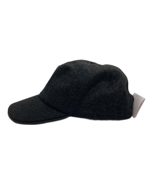 HERMES（エルメス）HERMES (エルメス) Hロゴ ウールネバダキャップ ダークグレー サイズ:59の古着・服飾アイテム