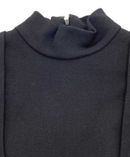 Christian Dior（クリスチャン ディオール）Christian Dior (クリスチャン ディオール) ウールレーヨン スタンドカラーワンピース ブラック サイズ:9の古着・服飾アイテム