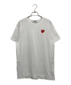 PLAY COMME des GARCONSプレイコムデギャルソン）の古着「T-Shirt With Red Emblem」｜ホワイト