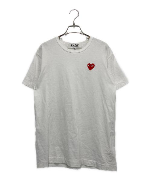 PLAY COMME des GARCONS（プレイコムデギャルソン）PLAY COMME des GARCONS (プレイコムデギャルソン) T-Shirt With Red Emblem ホワイト サイズ:Mの古着・服飾アイテム