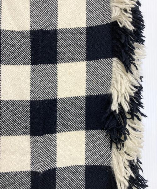 BURBERRY LONDON（バーバリーロンドン）BURBERRY LONDON (バーバリーロンドン) フリンジウールマフラー ベージュ×ブラック サイズ:230×25ｃｍの古着・服飾アイテム