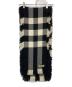 中古・古着 BURBERRY LONDON (バーバリーロンドン) フリンジウールマフラー ベージュ×ブラック サイズ:230×25ｃｍ：6000円