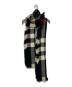 BURBERRY LONDON (バーバリーロンドン) フリンジウールマフラー ベージュ×ブラック サイズ:230×25ｃｍ：6000円
