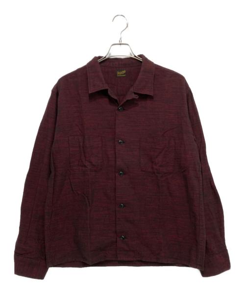 TENDERLOIN（テンダーロイン）TENDERLOIN (テンダーロイン) オープンカラーシャツ レッド×ブラック サイズ:Lの古着・服飾アイテム