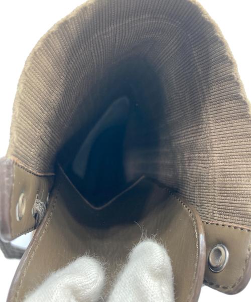 FENDI（フェンディ）FENDI (フェンディ) Leather and Fabric Combat Boots ブラウン サイズ:37の古着・服飾アイテム