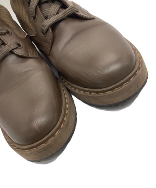 FENDI（フェンディ）FENDI (フェンディ) Leather and Fabric Combat Boots ブラウン サイズ:37の古着・服飾アイテム