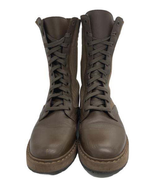 FENDI（フェンディ）FENDI (フェンディ) Leather and Fabric Combat Boots ブラウン サイズ:37の古着・服飾アイテム
