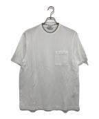 HERMESエルメス）の古着「サドルステッチポケットTシャツ」｜ホワイト×グリーン