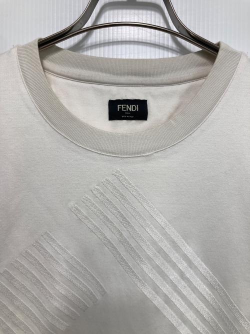 FENDI（フェンディ）FENDI (フェンディ) クルーネックTシャツ ホワイト サイズ:Lの古着・服飾アイテム