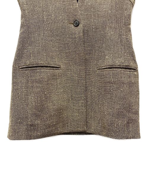 SATORU SASAKI（サトル ササキ）SATORU SASAKI (サトル ササキ) ノースリーブジャケット ブラウン サイズ:2の古着・服飾アイテム