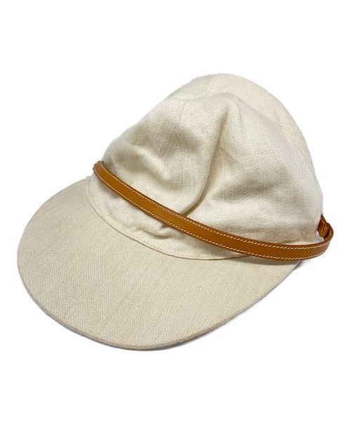 MOTSCH POUR HERMES（モッチプールエルメス）MOTSCH POUR HERMES (モッチプールエルメス) リネンキャップ アイボリー サイズ:57の古着・服飾アイテム