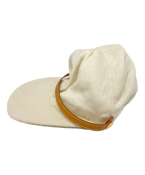 MOTSCH POUR HERMES（モッチプールエルメス）MOTSCH POUR HERMES (モッチプールエルメス) リネンキャップ アイボリー サイズ:57の古着・服飾アイテム
