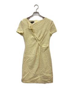 中古・古着通販】ESCADA (エスカーダ) 半袖ワンピース イエロー サイズ 
